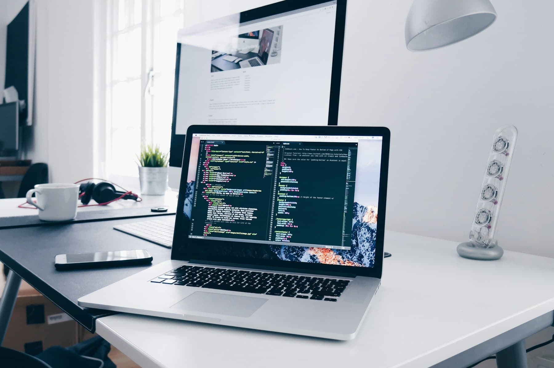 A close view of code on a laptop screen